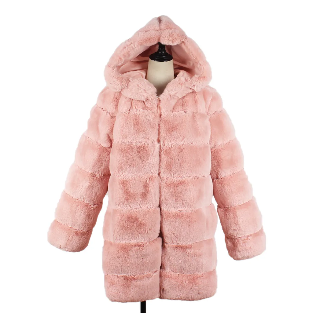 Manteau femme зимнее пальто для женщин дамское теплое пальто из искусственного меха куртка однотонная верхняя одежда с капюшоном chaqueta mujer veste femme fourrure
