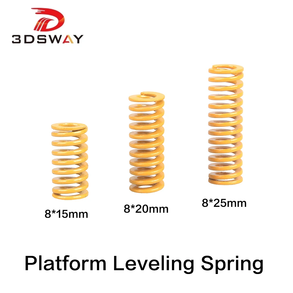 3DSWAY 4pcs 3D Printer Parts  Heatbed Leveling Spring Kits Platform Accessories Length 15/20/25mm OD 8mm for Ender 3 CR10