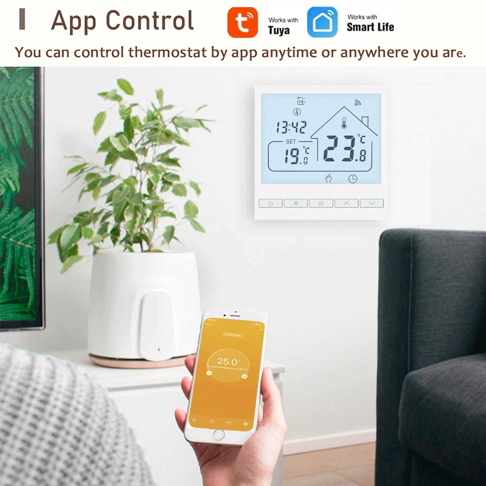 Tuya Wifi Smart Thermostat For Floor Heating Gas Boiler Room Temperature Controller Programmable Works with Alexa Google smart thermostat,smart thermostat socket,temperature controller