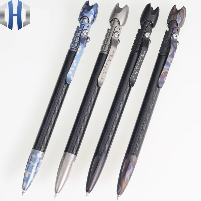 

Titanium Alloy Self Defense Pen Mitsubishi UMR-83 Refill Carbon Fiber Pen EDC Tactical Pen