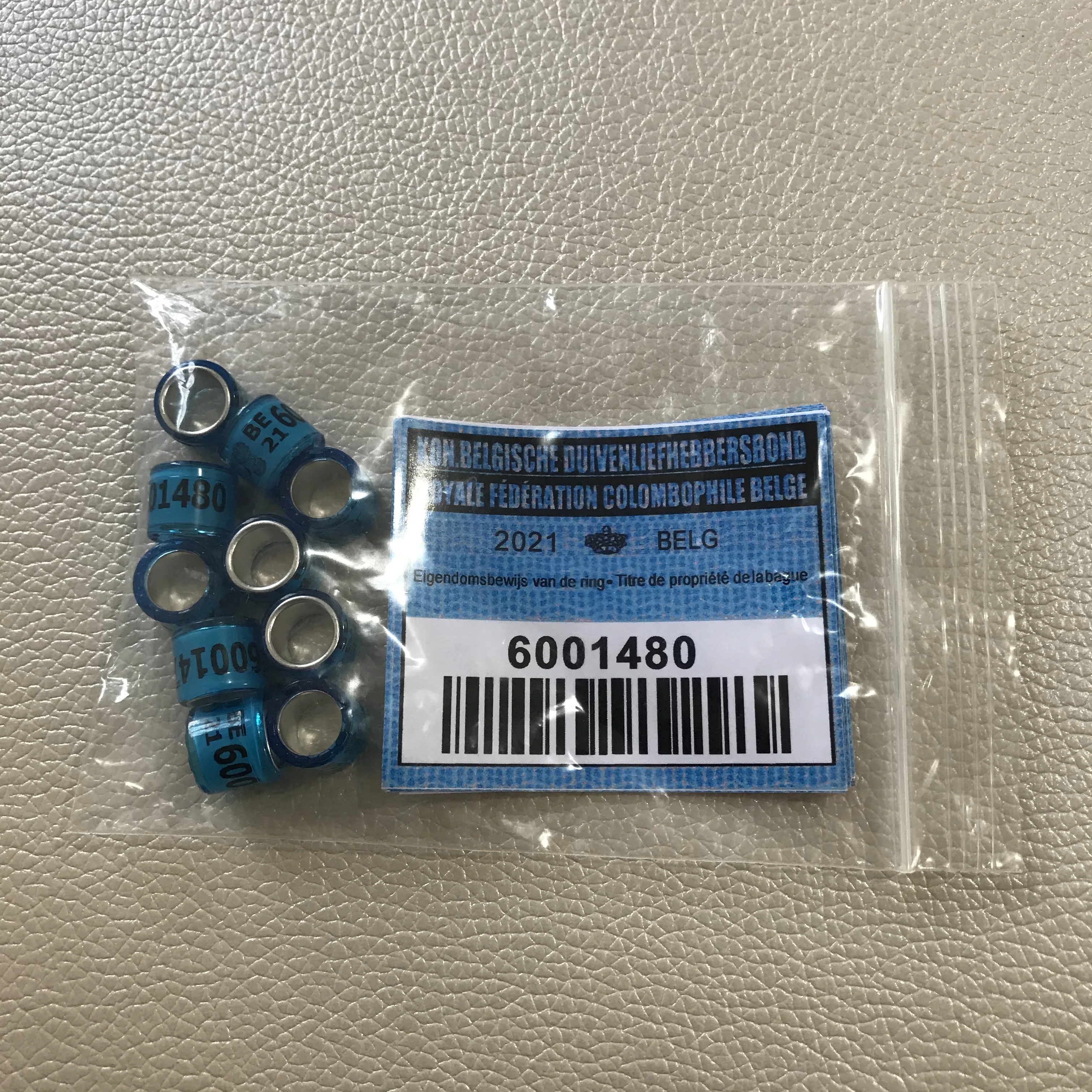 2021 BELG anillos de Paloma con tarjetas de pájaro anillo de 10 unids/lote