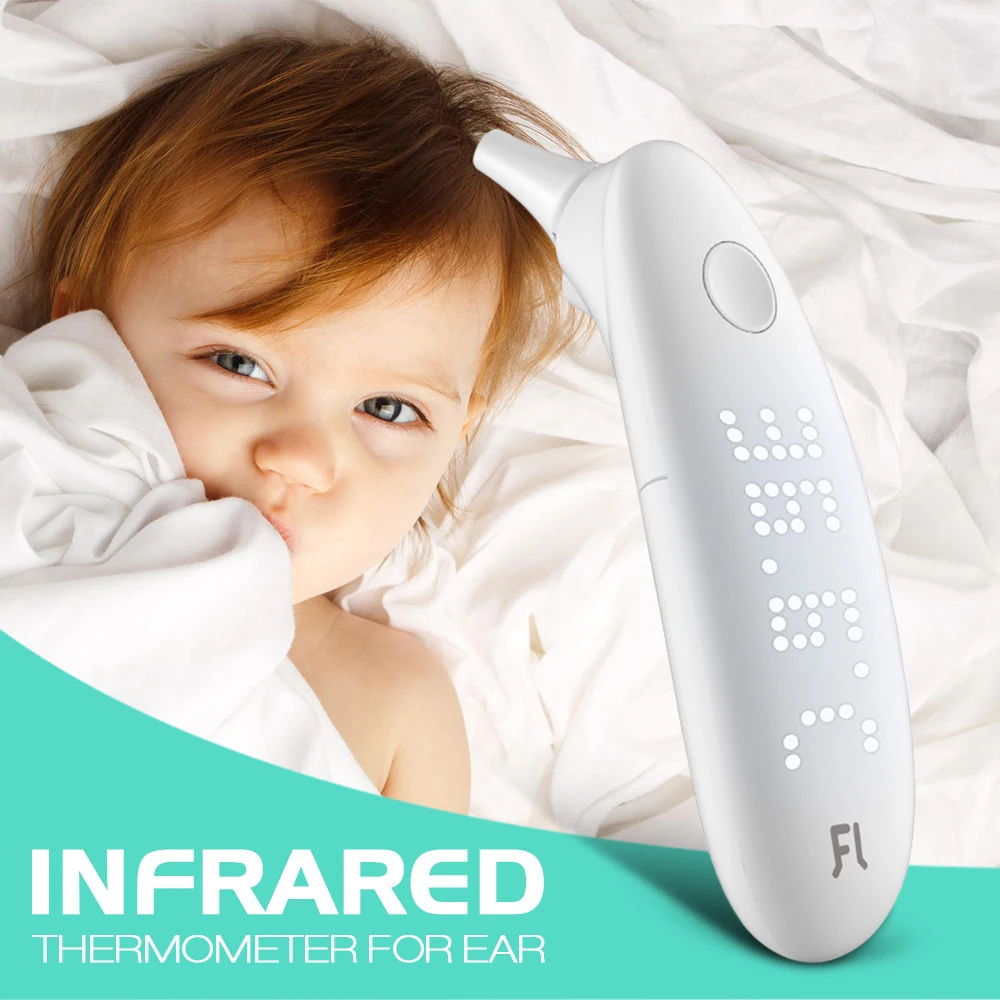 

Fanmi BFM001 Infant Baby Digital Thermometer LED Backlight Display 1s Reaction 3D probe Infrared Thermometer Ear