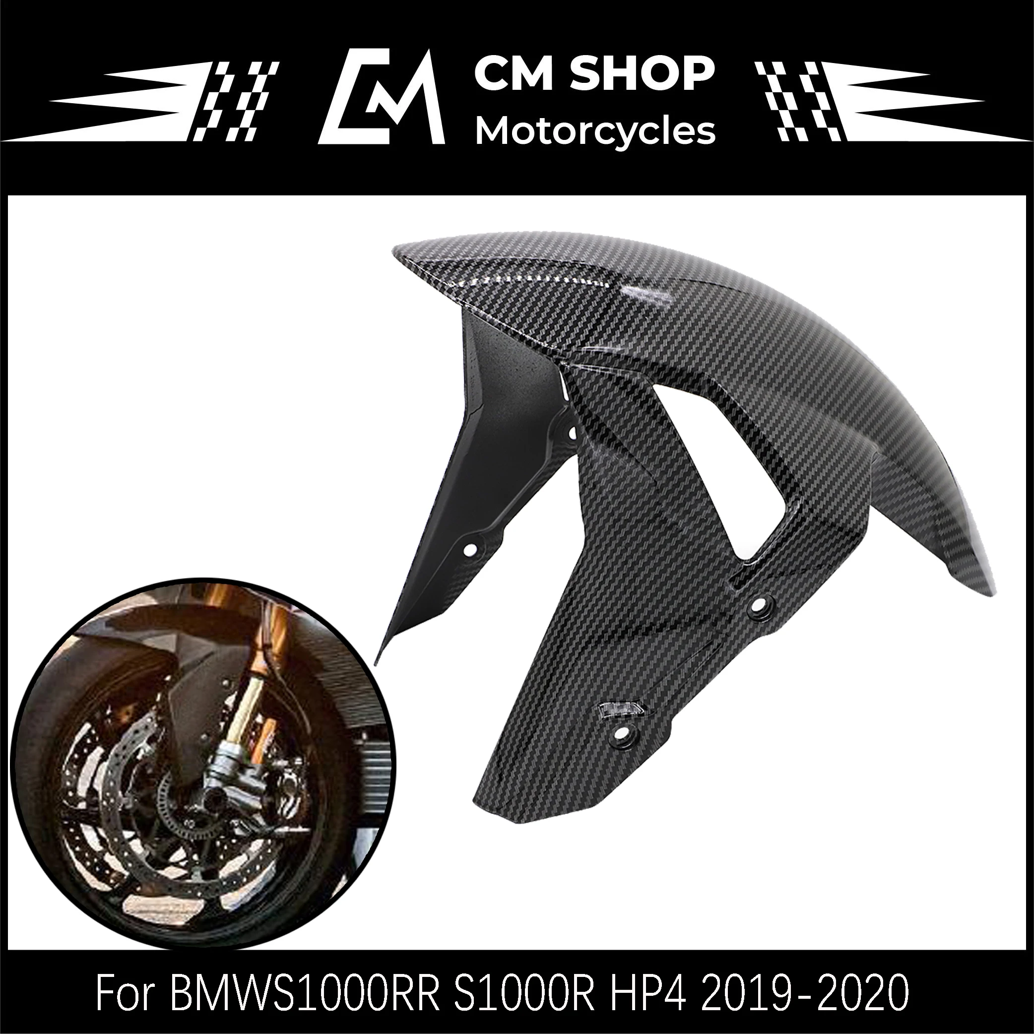 

Suitable For BMW S1000RR S1000R HP4 2019 2020 Motorcycle ABS Fairing Carbon Fiber Color Front Tender Parts