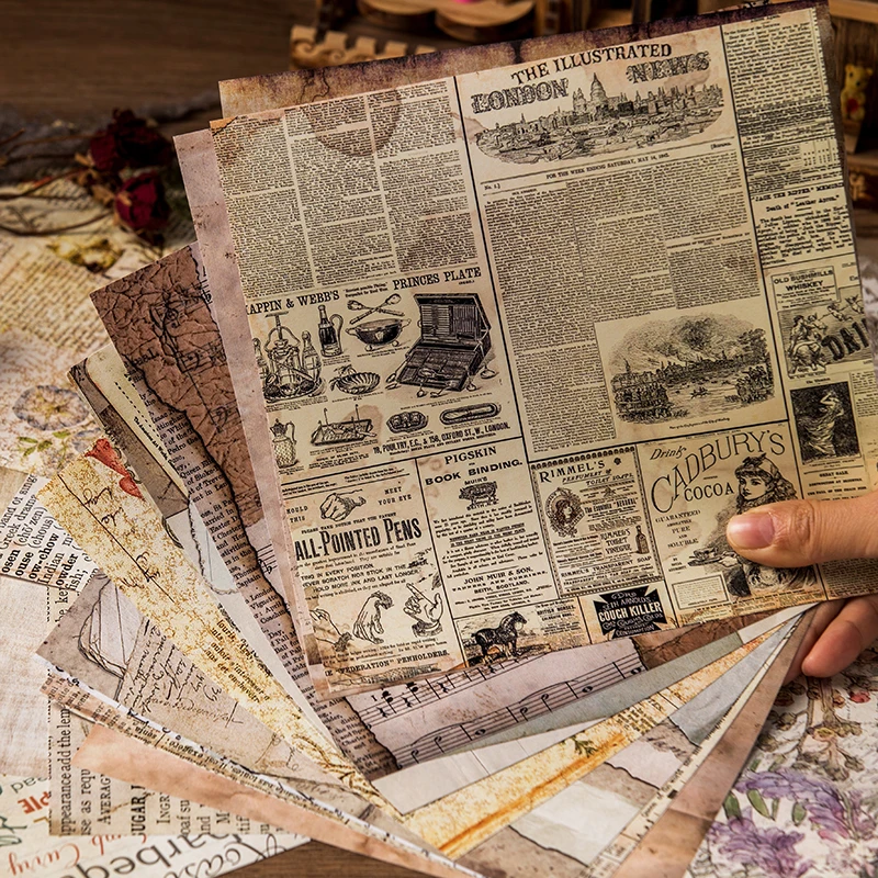 junk journal retro paper stickers aesthetic handbook sticker background music sheet pegatinas stationery scrapbooking material assorted stickers aliexpress