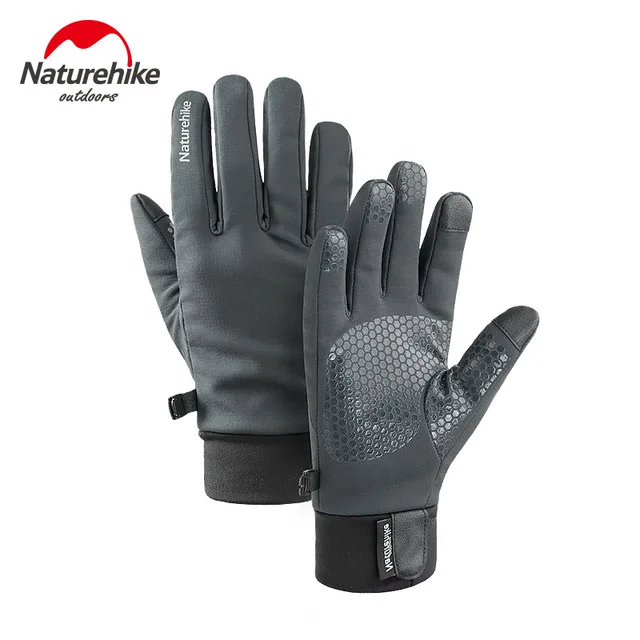 Gray Naturehike перчатки для сенсорного экрана, мотоциклетные перчатки для езды на велосипеде, зимние защитные перчатки для кемпинга, пеших прогулок, гоночных перчаток - Цвет: Gray