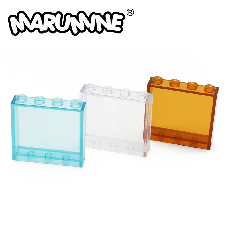 Marumine MOC кирпич 50 шт. настенный элемент 1x4x3 Дома Окно 87543 стеклянная панель сборные