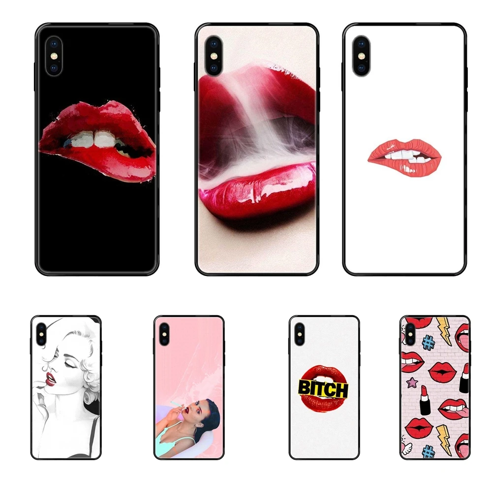Для Galaxy S20 S10e S10 S9 S8 S7 S6 S5 edge Lite Plus ультра Красные сексуальные губы вампира золотые