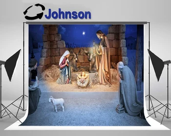 

Discount Nativity Scene Jesus Birth Barn Christine Baby Child backgrounds Computer print party backdrop