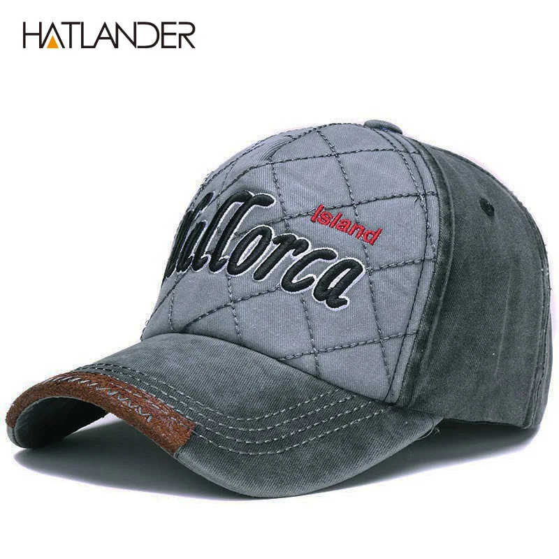 Grey-Black HATLANDER модные бейсболки с буквами головные уборы для улицы и занятий спортом старинный Gorras Вышивка Повседневная Кепка snapback солнцезащитная Кепка-трансформер шляпа - Цвет: Grey-Black