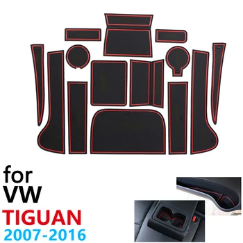 

Anti-Slip Rubber Cup Cushion Door Groove Mat for VW Tiguan Volkswagen 2007~2016 2010 2015 Accessories Car Stickers mat for phone
