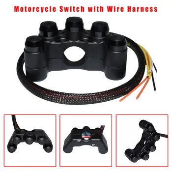 

1pc Handlebar Switch 7/8In Aluminum Alloy Motorcycle With Wire Harness