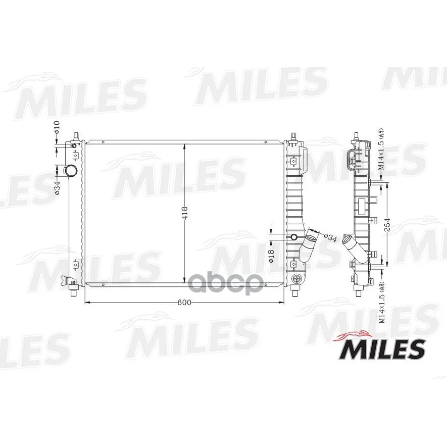 Радиатор Chevrolet Aveo 1.2/1.4/1.6 09- Miles Acrb028 Miles арт. ACRB028