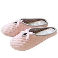 Lovely Bowtie Winter Women Home Slippers For Indoor Bedroom House Soft Bottom Cotton Warm Shoes Adult Guests Flats - Image 2