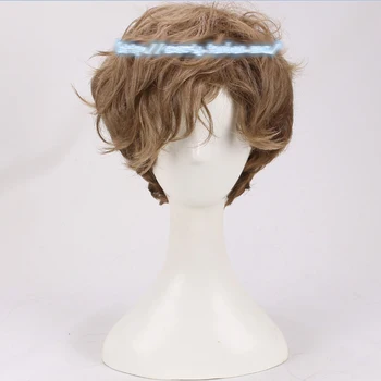

Fantastic Beasts and Where to Find Them Newt Wig Short Brown Gradient Curly Heat Resistant Synthetic Hair Cosplay Wig + Wig Cap