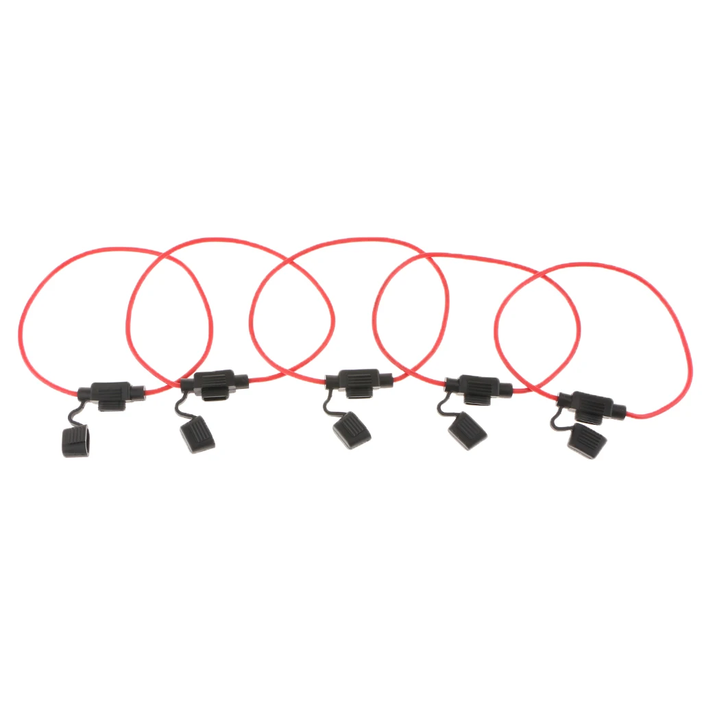 5PCS Inline Blade Mini Fuse Holder W/ 16AWG Cable For Car Boat Truck Auto