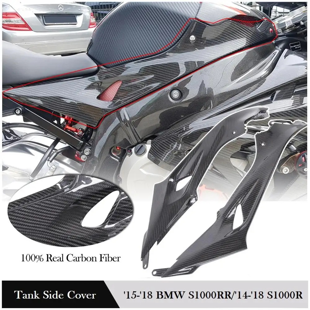 

Motorcycle Left Right Carbon Fiber Tank Side Panel Cover Fairing Kits for 2015 2016 2017 2018 BMW S1000RR Motorbike Accessories