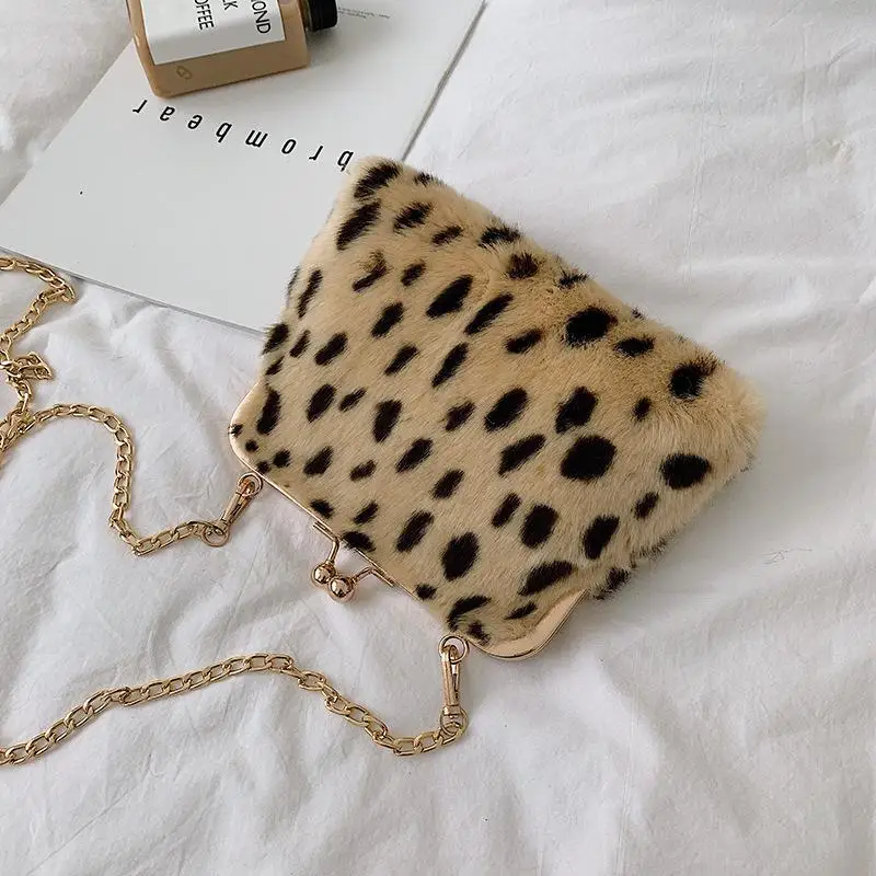 Роскошная винтажная плюшевая леопардовая Женская сумочка для вечеринки, выпускного вечера, свадьбы, сумка-мессенджер, дизайнерская вечерняя сумочка, сумка для мобильного телефона - Цвет: picture color