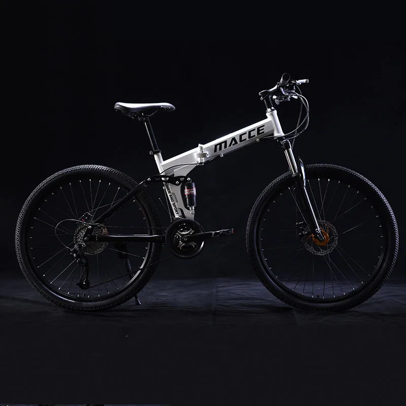 26 Inch Folding Mountain Bicycle 21 Speed Double Shock Absorption Off-Road Variable Speed Adult Student One-Wheeled Bike