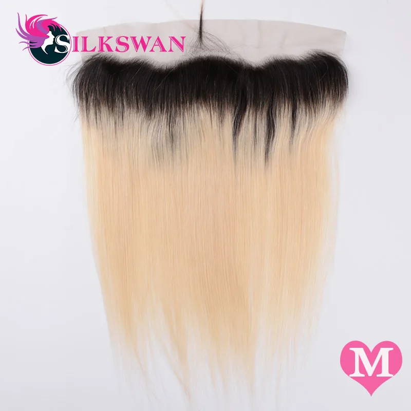 Silkswan прямые 1b/613 Ombre Цвет 13*4 Кружева Фронтальная с волосами младенца 100% Человеческие волосы remy Бесплатная доставка