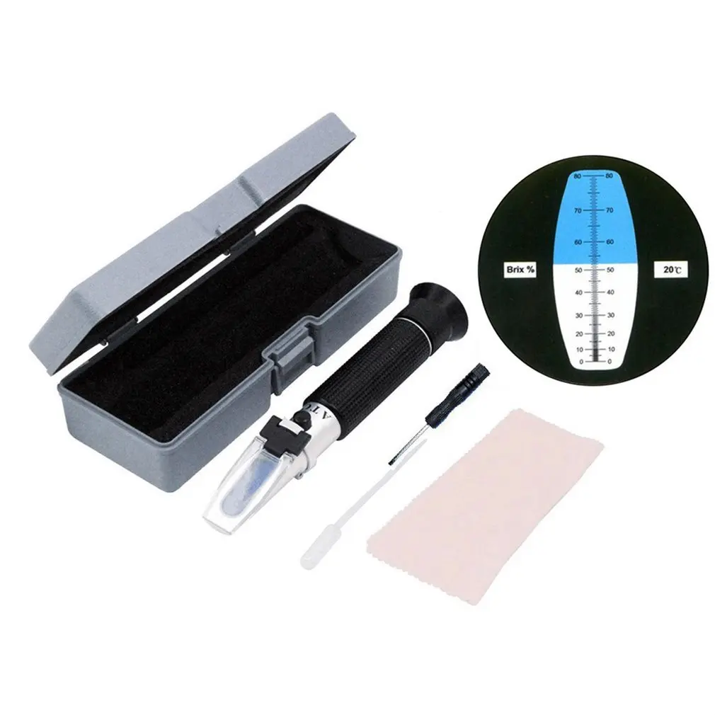 

0-80% Brix Honey Handheld Highly Accurate Measurement Portable Honey Refractometer Beekeeping Sugar Meter Equipment