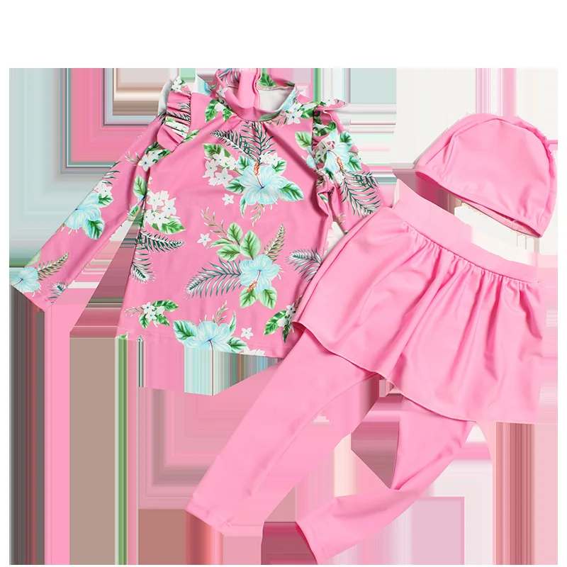 Купальный костюм из двух предметов для девочек, г., детские пляжные купальные костюмы для девочек UPF 50+, детский купальный костюм с длинными рукавами для девочек