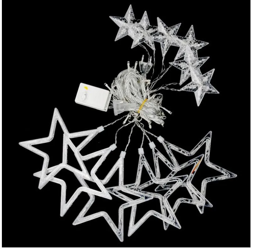 2,5 м занавес светильник светодиодный Звезда Рождественская гирлянда 220 В ЕС наружный/внутренний светильник ing String сказочная лампа свадебное праздничное украшение для вечеринки