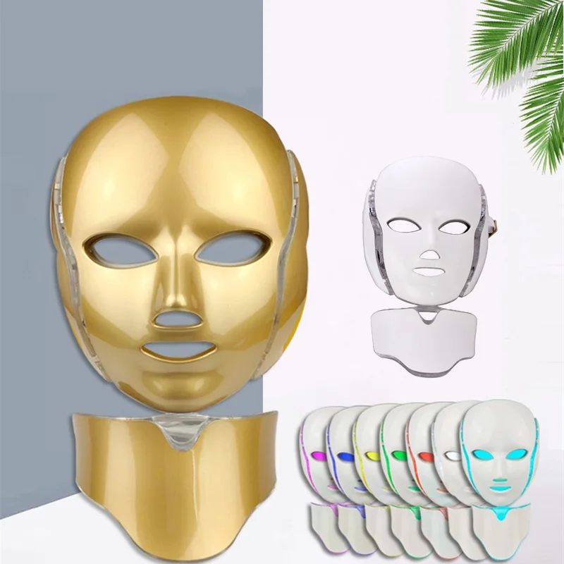

7 Colors LED Mask Facial and Neck Beauty Mask LED Skin Rejuvenation Anti Wrinkle Photon Therapy Radio Frequency Skin Care Tool