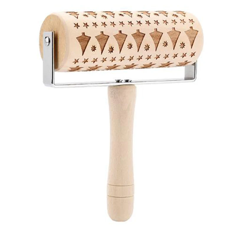 Рождественская Скалка Олень Снежинки рельефные DIY Печенье Кондитерские торт ролик