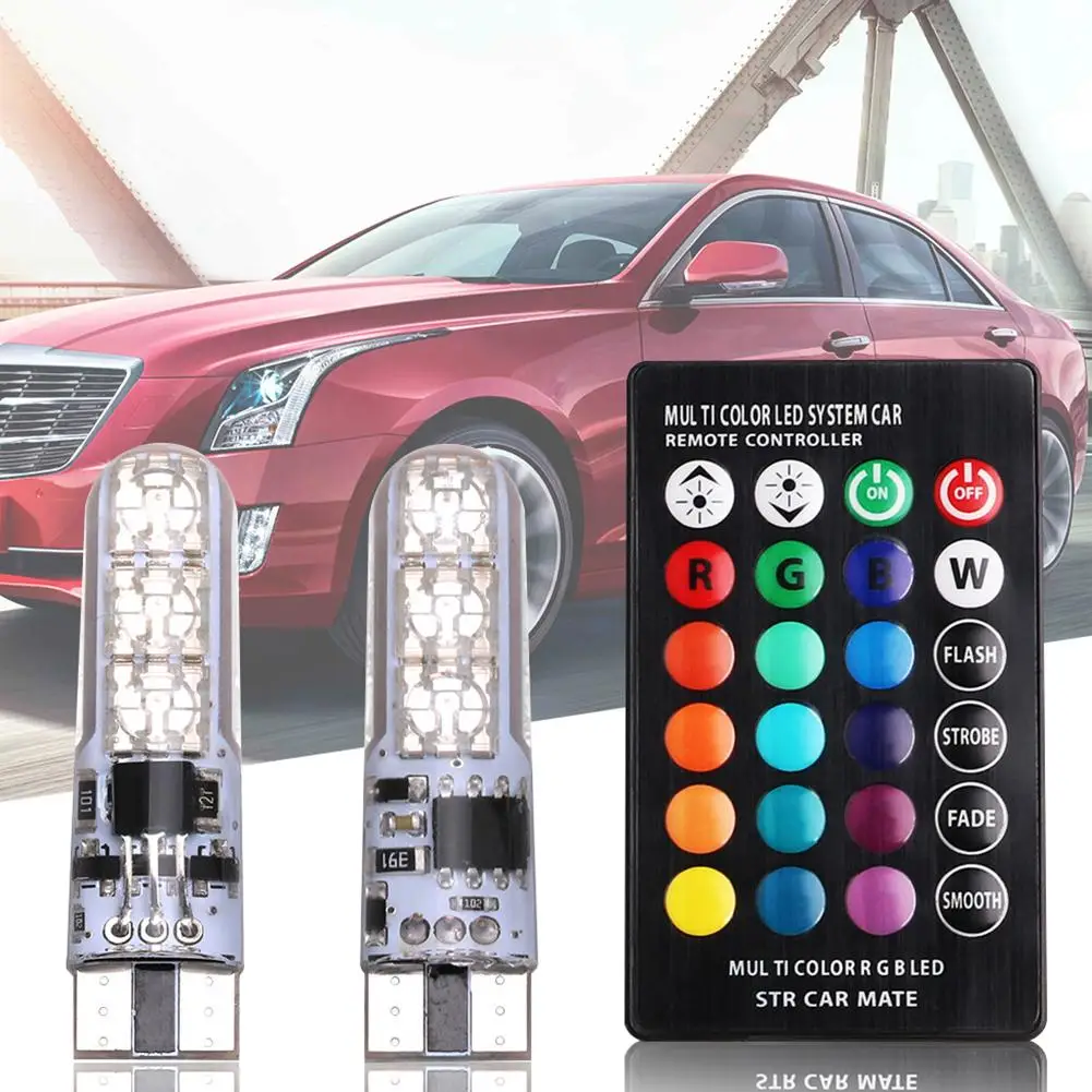 2 шт. автомобисветильник светодиодсветодиодный лампы RGB T10 5050 6SMD для