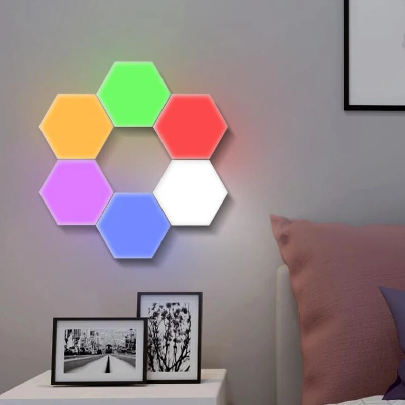DIY квантовый светильник сенсорный датчик ночной Светильник модульный шестиугольный светодиодный магнитный светильник s настенный Настольный светильник Ночной светильник