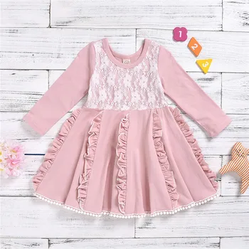 

Toddler Baby Girls Lace Ruffle Dress Long Sleeve Princess Party Kids Dresses For Girls Dress 1-6Y