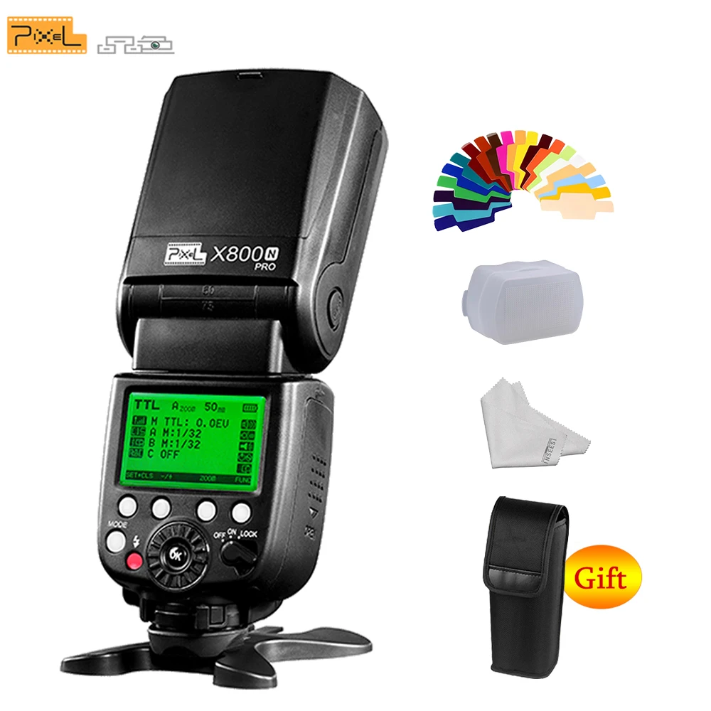 Pixel X800N Pro 2.4G Wireless TTL HSS High Speed Sync Flash Speedlite for Nikon D3100 D5200 D800 D810 D750 D7100 D7200 Vs YN568E |