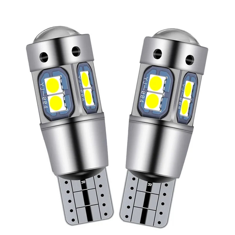 ASLENT 2PCS High Quality T10 W5W 168 192 Led Tail Light 3030 10smd 12V Car Led Auto Lamp CANBUS NO Error Car Marker Parking Bulb