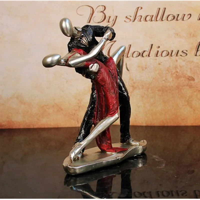 PASSIONATE TANGO DANCE LOVERS FIGURINE RESIN HANDMADE NO TWO DANCERS STATUE SOUVENIR PRESENT CRAFTS ORNAMENT ACCESSORIES L3203 | Дом и сад