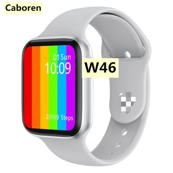 

New w46 Hot sell Wareless Charging Smart Watch Square Screen Detachable Band Black White Heart Rate Monitoring Sport Watch