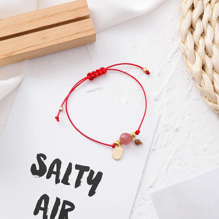 Korea Trendy Simple Handmade Weave Adjustable Rope Glass Ball Coin Pendant Bracelets & Bangles For Women Hands Jewelry Gifts - Image 5