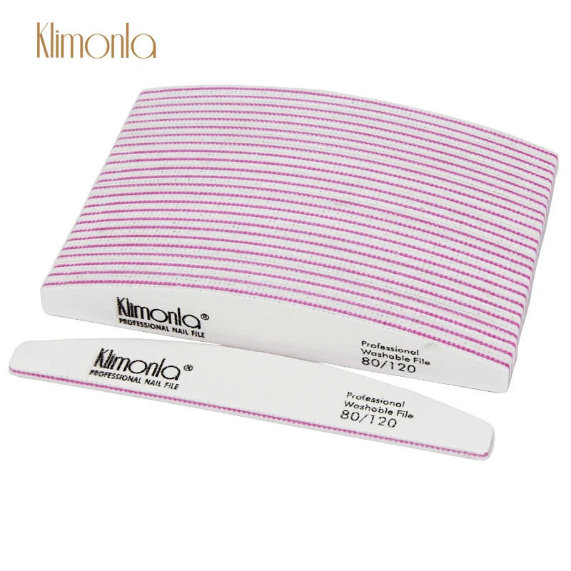 

Wholesale 50Pcs Nails Accessoires Double Side Design Nail File 80/120 Sanding Files Buffer White Plastic UV Gel Manicure Salon