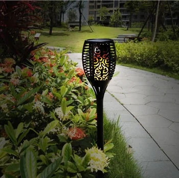 

Explosion LED Solar Flame Lamp Flickering Outdoor Waterproof Landscape Yard Garden Light Path Lighting Torch Light
