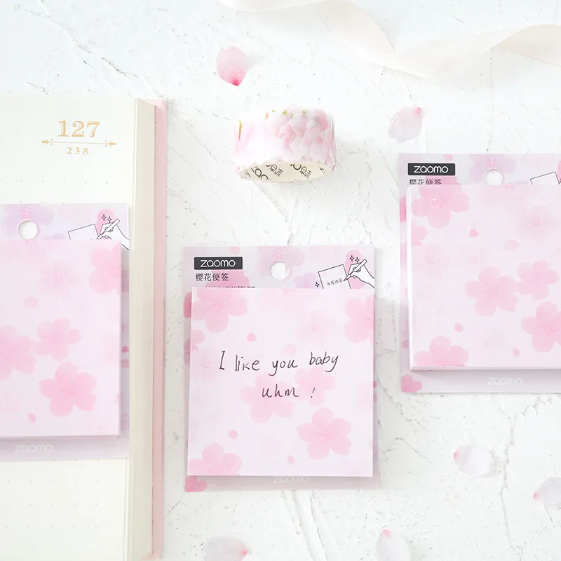 12 pcs/Lot pink cherry sticky memo 80 sheet Kawaii Japanese design note pad post Stationery Office School supplies DM455 |