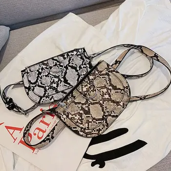 

Women Snakeskin Pattern PU Leather Waist Bag Phone Pouch Belt Fanny Hip Pack Travel Belt Purse C90E