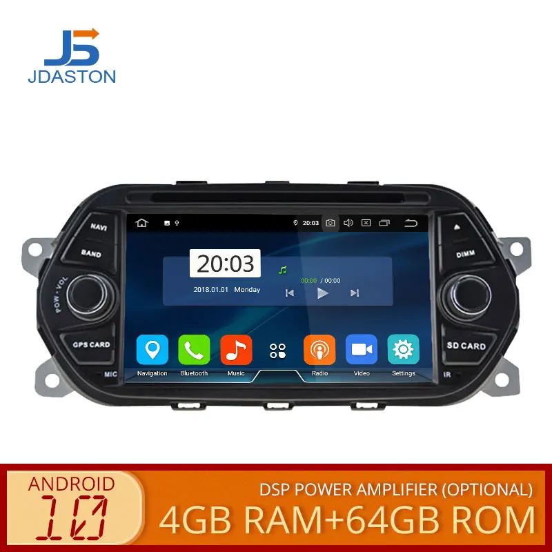 JDASTON Android 10 автомобильный DVD-плеер для Fiat Tipo Egea 2015 2016 2017 мультимедийный GPS стерео 1 Din