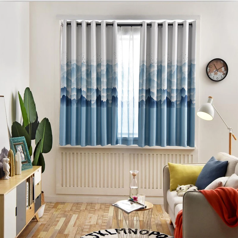 

Small window curtain finished product simple rental room half curtain bedroom easy installation float window shade bedroom
