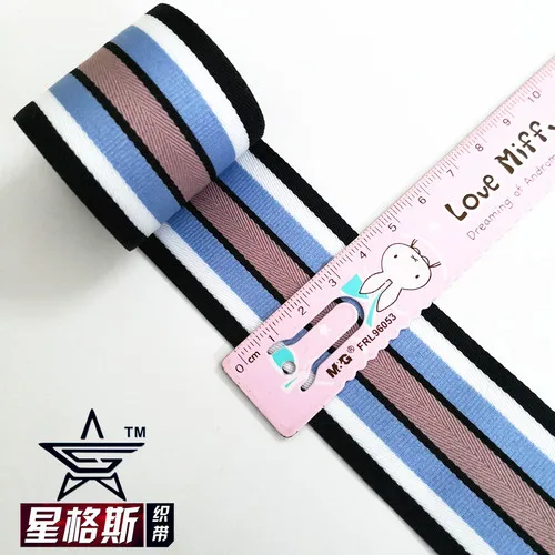 white blue pink 1 м/лот) 40 мм ленты в полоску вручную изготовленная лента атласная лента для Diy шляпа обувь пояс швейная одежда бант для волос Швейные аксессуары - Цвет: white blue pink