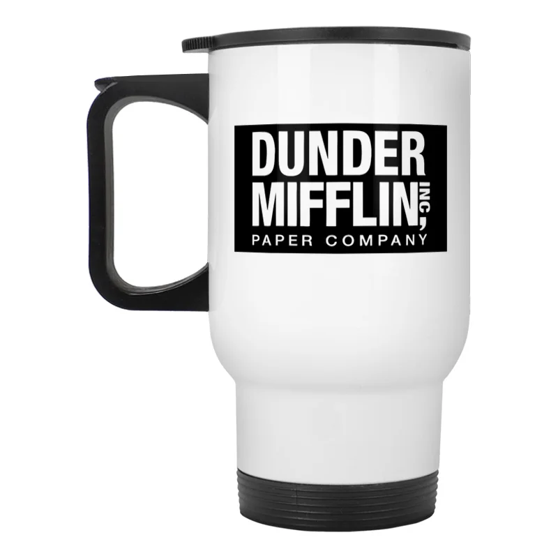 

Dunder Mifflin The Office stainless steel travel car mug with friction lid swivel spout and handle 15oz