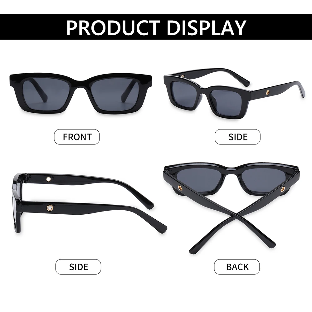 1PC Vintage Fashion Rectangle Sunglasses UV400 Protection Frame Retro Sun Glasses Ladies Streetwear Eyeglasses Driver Goggles big round sunglasses