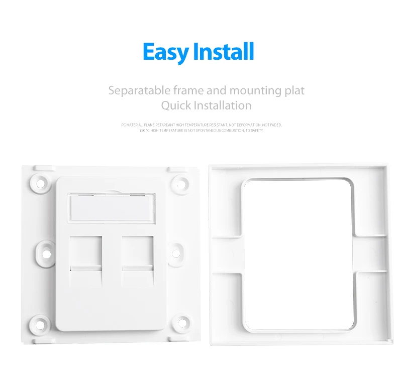 Upgrade Your Connectivity: Dual Port Wall Plate for RJ11, RJ12, RJ45 Keystone Jacks - 86x86mm Description Image.This Product Can Be Found With The Tag Names Computer Cables Connecting, Computer Peripherals, PC Hardware Cables Adapters, Single port