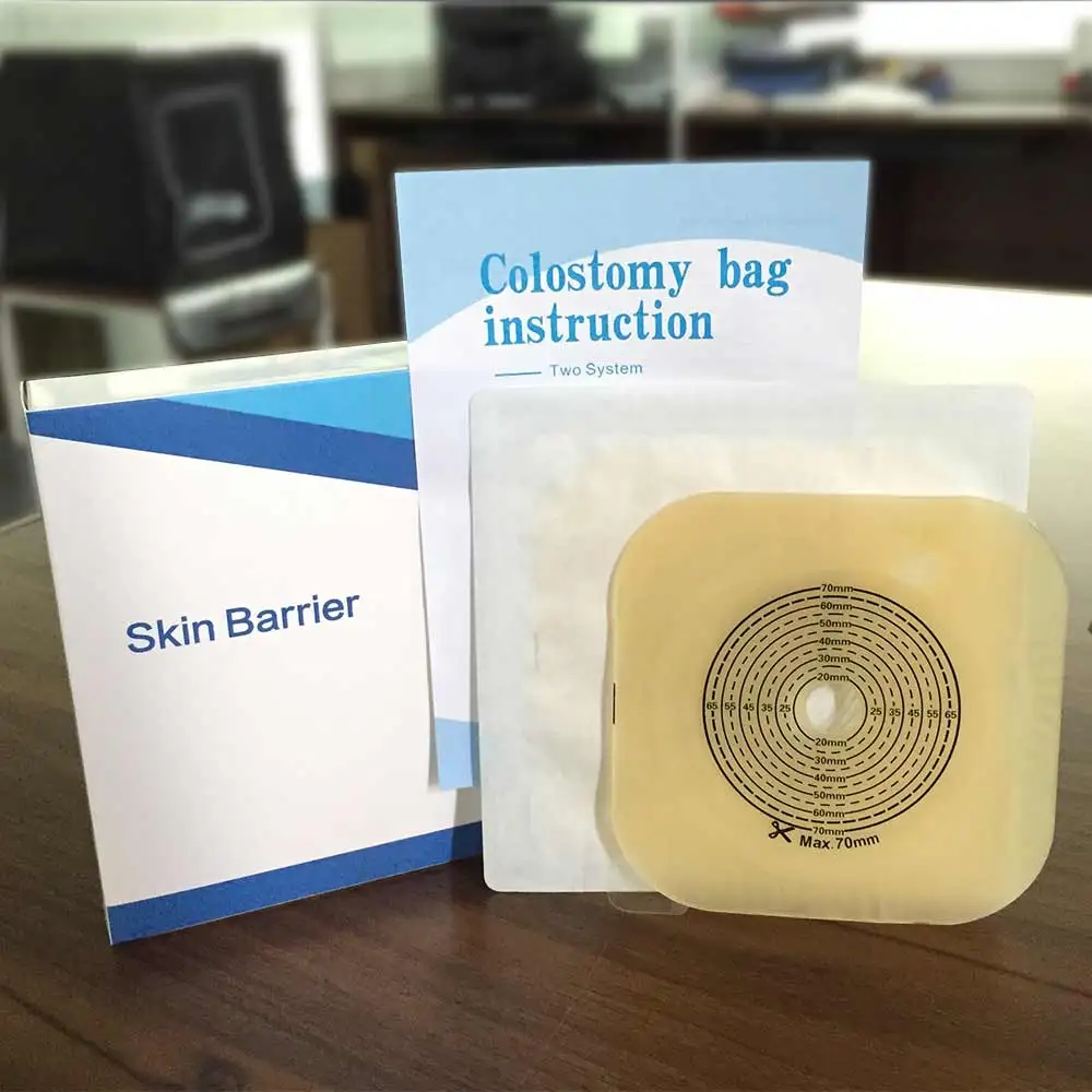5 Pcs Colostomy Bags Baseplates Max Cut 70mm Hydrocolloid Stoma Care Durable Skin Barriers Two-Pieces Ostomy Bags Plates 6