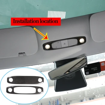 

Carbon Fiber Style ABS Interior Front Head Reading Light Cover Frame Trim For Tesla Model 3 Car Accessories