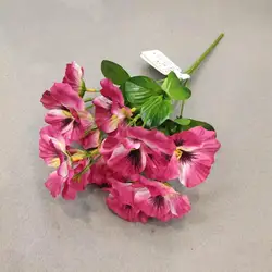 Vibrant Outdoor Silk Pansy Arrangement - 10-Inch Decorative Porch and Patio Flowers (Rose red1)