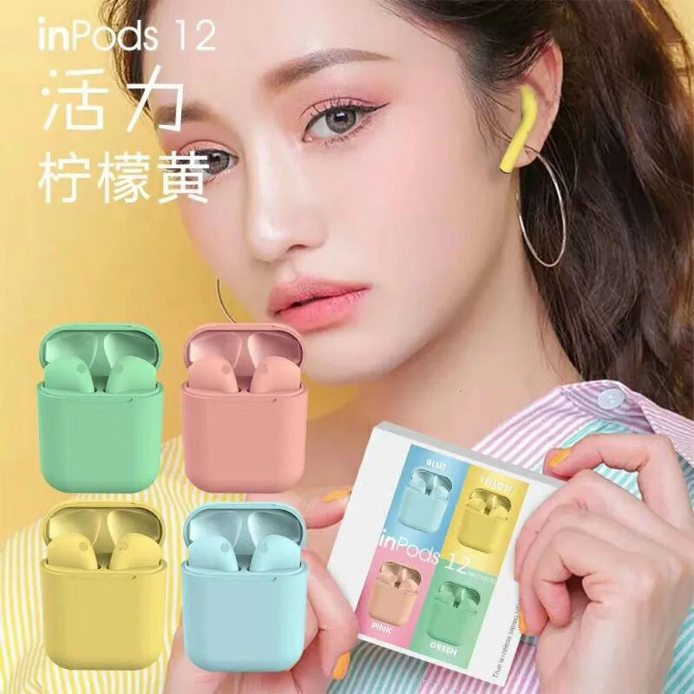

Original Inpods 12 Colorful TWS Bluetooth Earphone Bass Earbuds Stereo Music Earpiece Wireless Earphones Earplugs Sports Headset